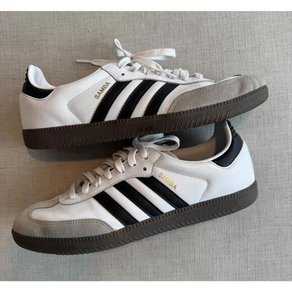 Adidas Samba OG Sneakers Cloud White Core Black Gum Size 12 - Picture 3 of 7